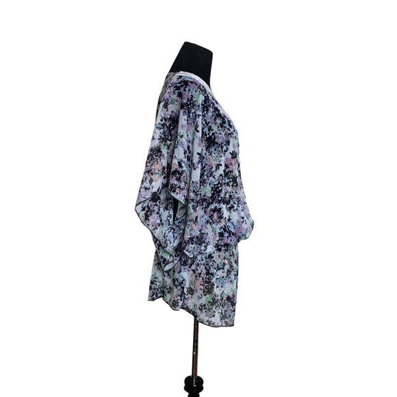 Badgley Mischka Fiona sheer floral Fiona Tunic size Large - Picture 7 of 11